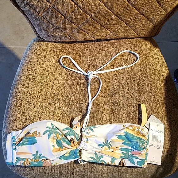 Roxy Other - Roxy Beach Classics Bandeau Halter Bikini Top NWT